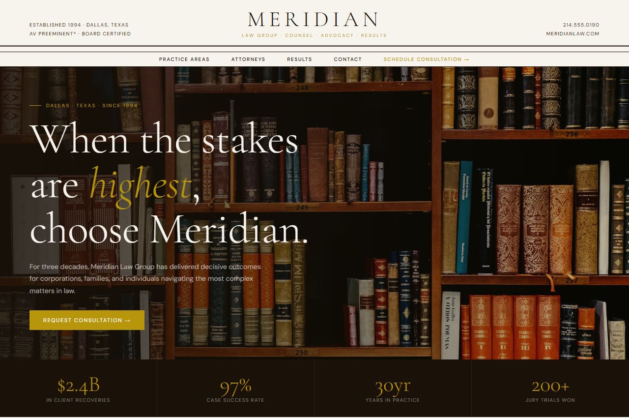 Meridian Law website